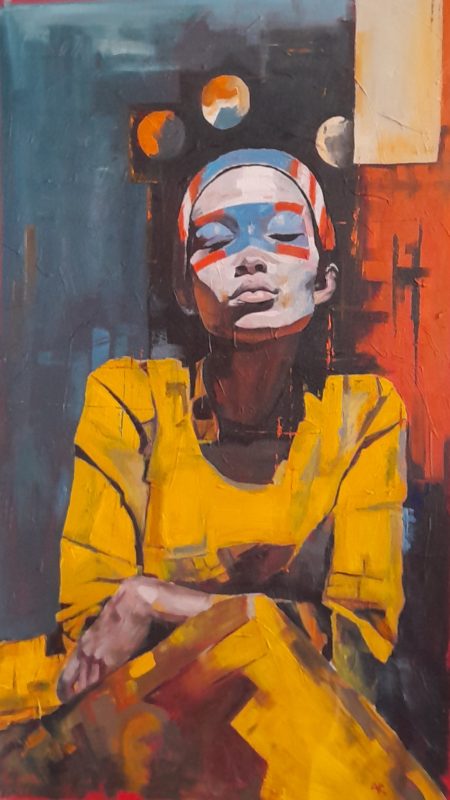 Painted Mask in Yellow — painting by Andy Rodmell