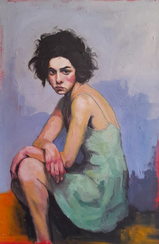 Seated Figure in Green — painting by Andy Rodmell
